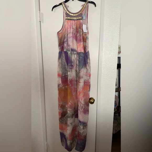 CHARLIE JADE BEADED MAXI DRESS SIZE MEDIUM SLEEVELESS DRESS MULTICOLOR NWT - Picture 2 of 8